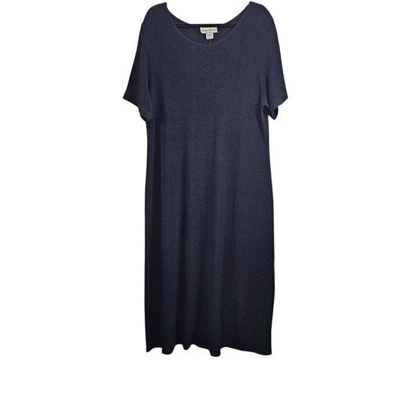 💥Nicole Studio New York Short Sleeve Black Vintage Crepe Maxi Dress - Picture 1 of 7